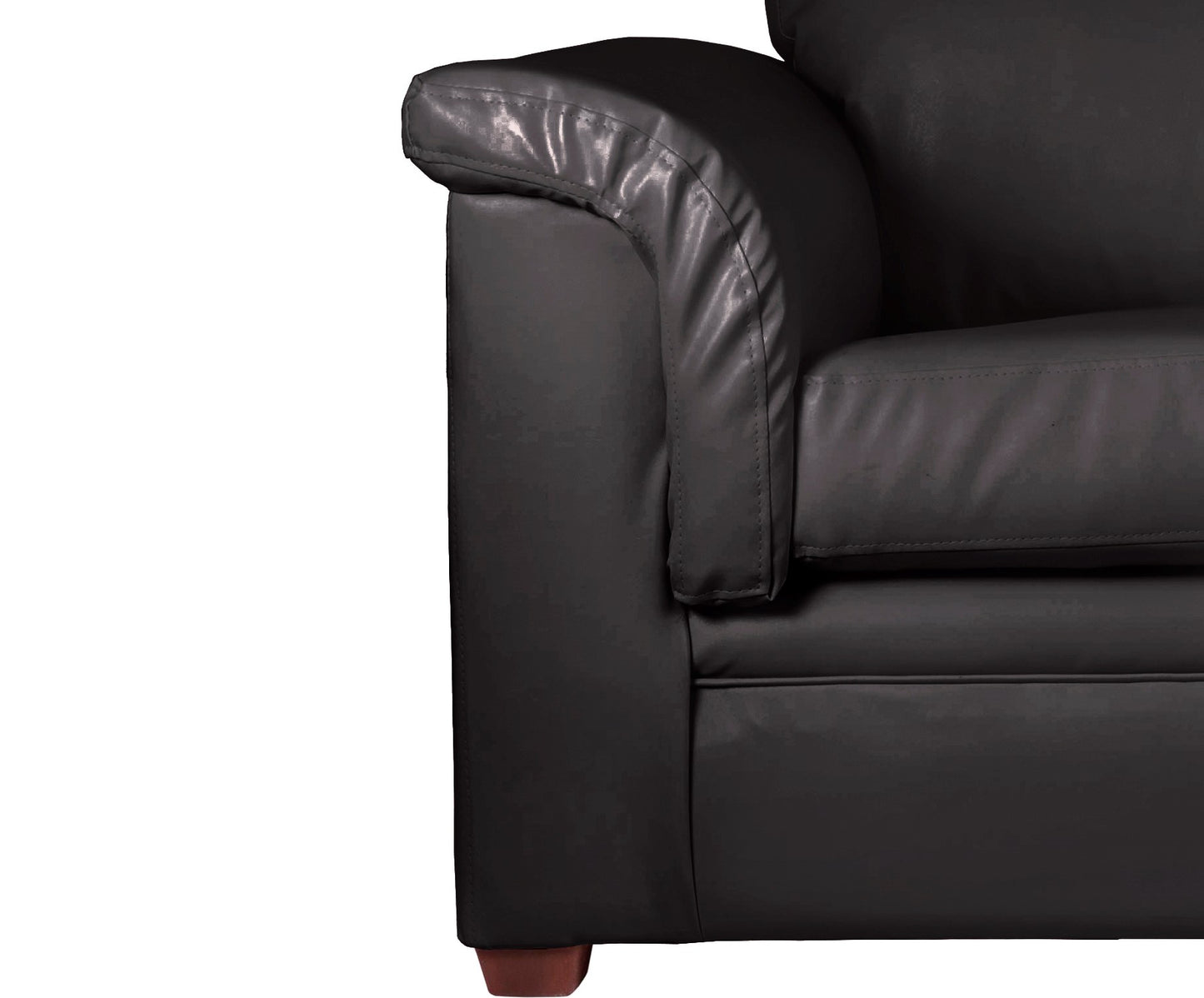 Sofá 3 Cuerpos Ancona PU Grano Negro Latam Home