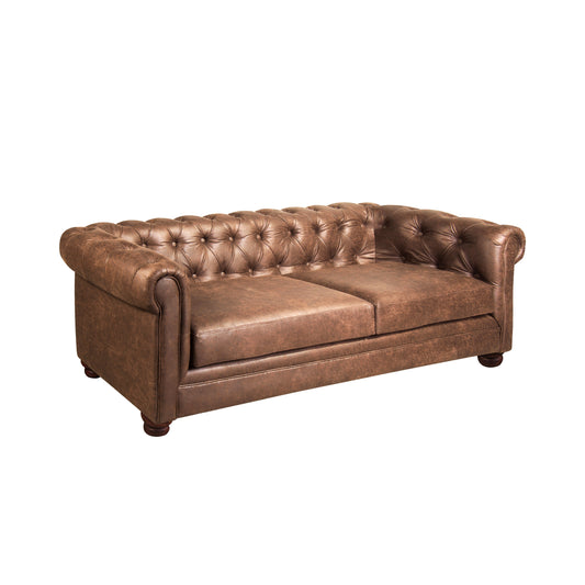 Sofá 3 Cuerpos Florencia Cuero 70% Caramelo Latam Home