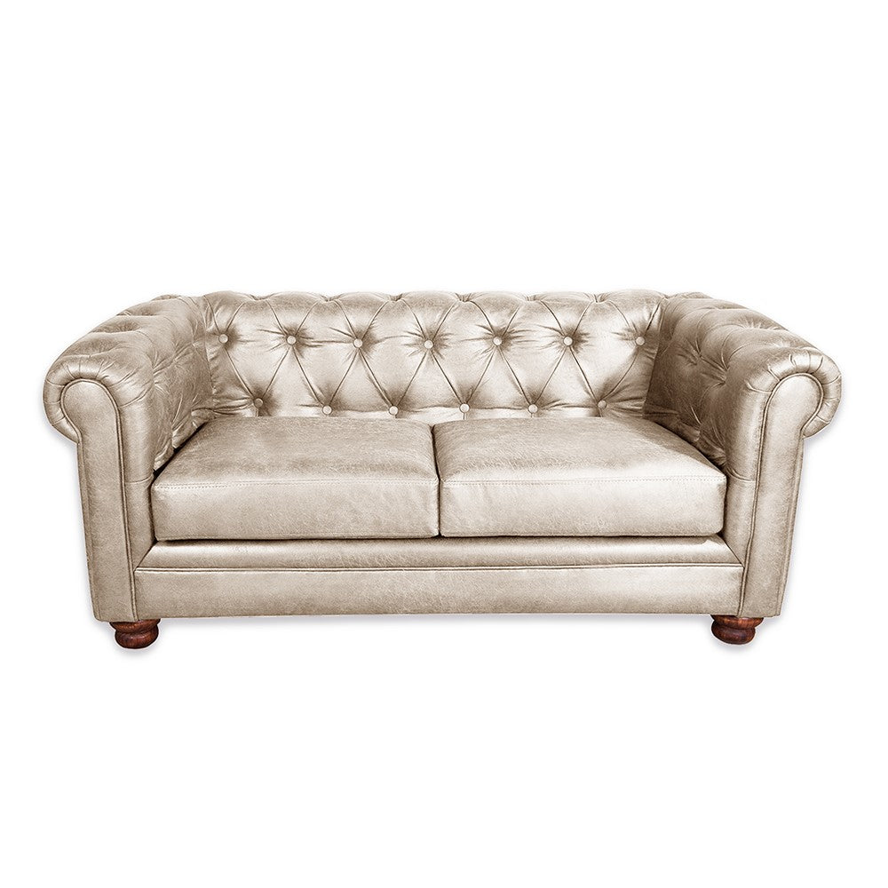 Sofá 2 Cuerpos Florencia Cuero 70% Beige Latam Home