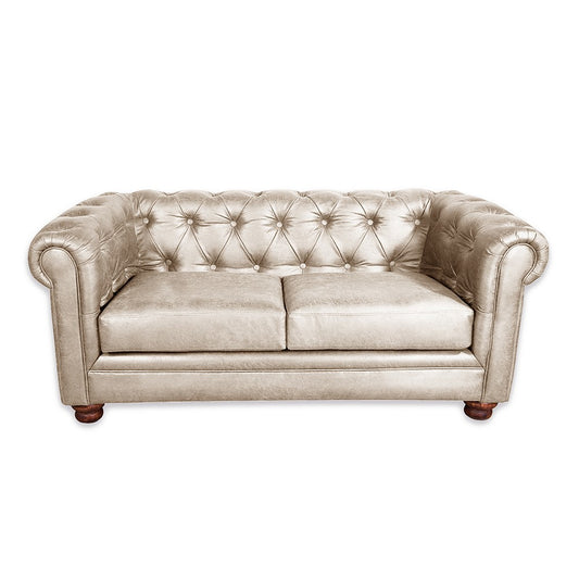 Sofá 2 Cuerpos Florencia Cuero 70% Beige Latam Home