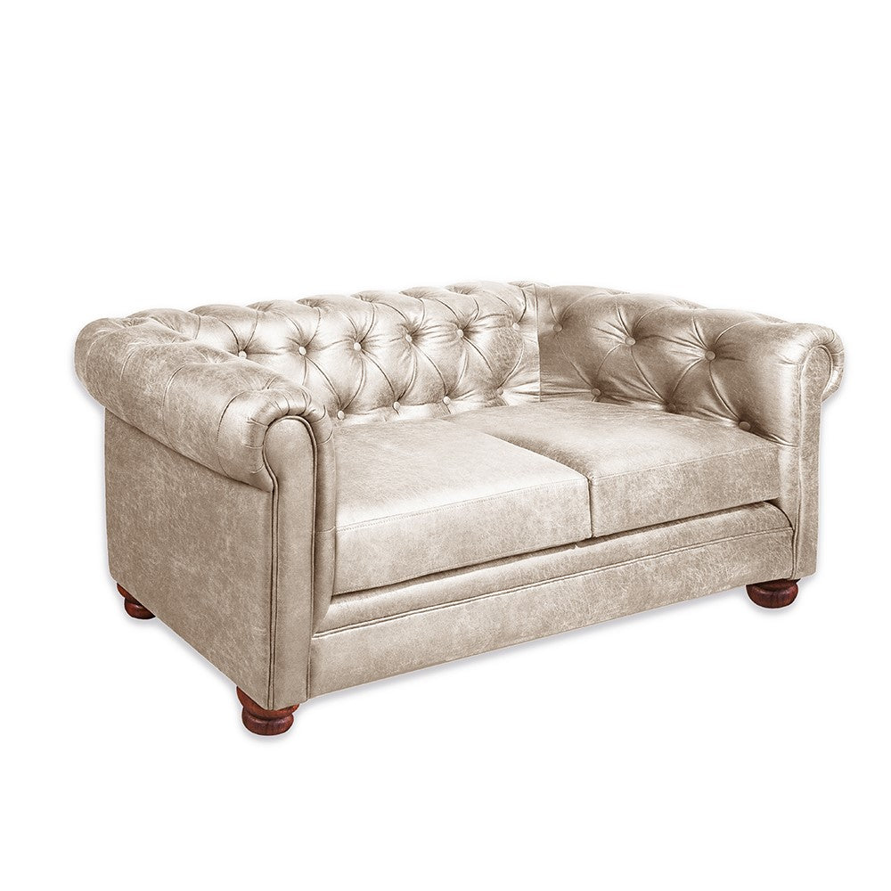 Sofá 2 Cuerpos Florencia Cuero 70% Beige Latam Home
