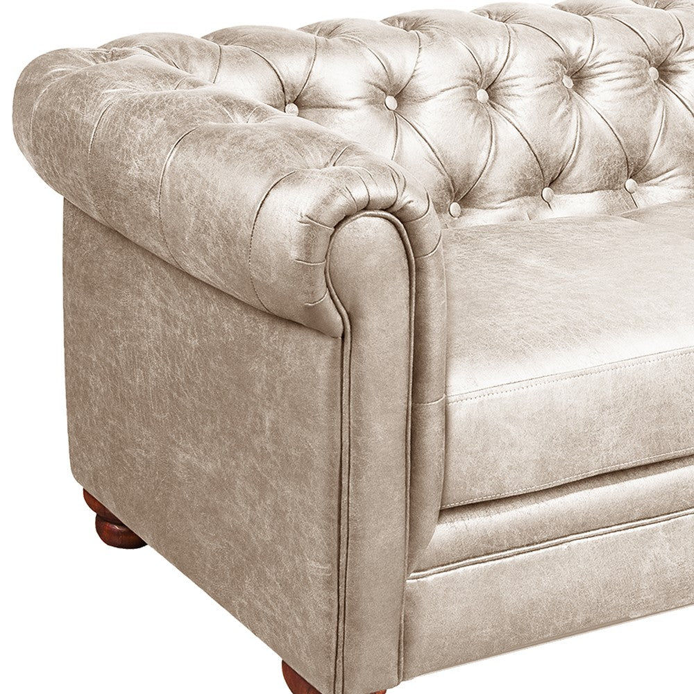 Sofá 2 Cuerpos Florencia Cuero 70% Beige Latam Home