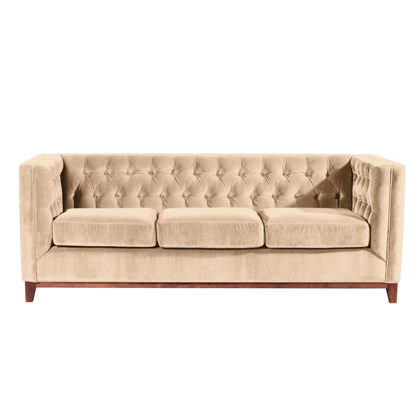 Sofá 3 Cuerpos Roma Velvet Beige Latam Home