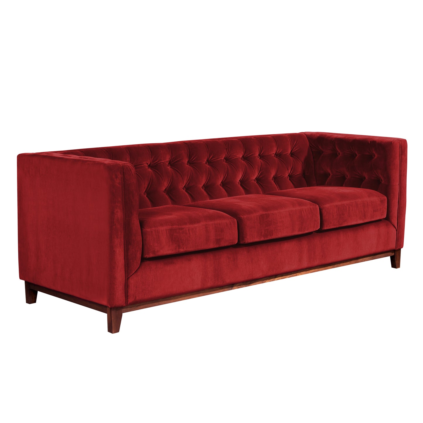 Sofá 3 Cuerpos Roma Velvet Burdeo Latam Home