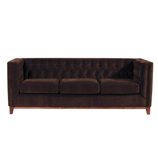 Sofá 3 Cuerpos Roma Velvet Chocolate Latam Home