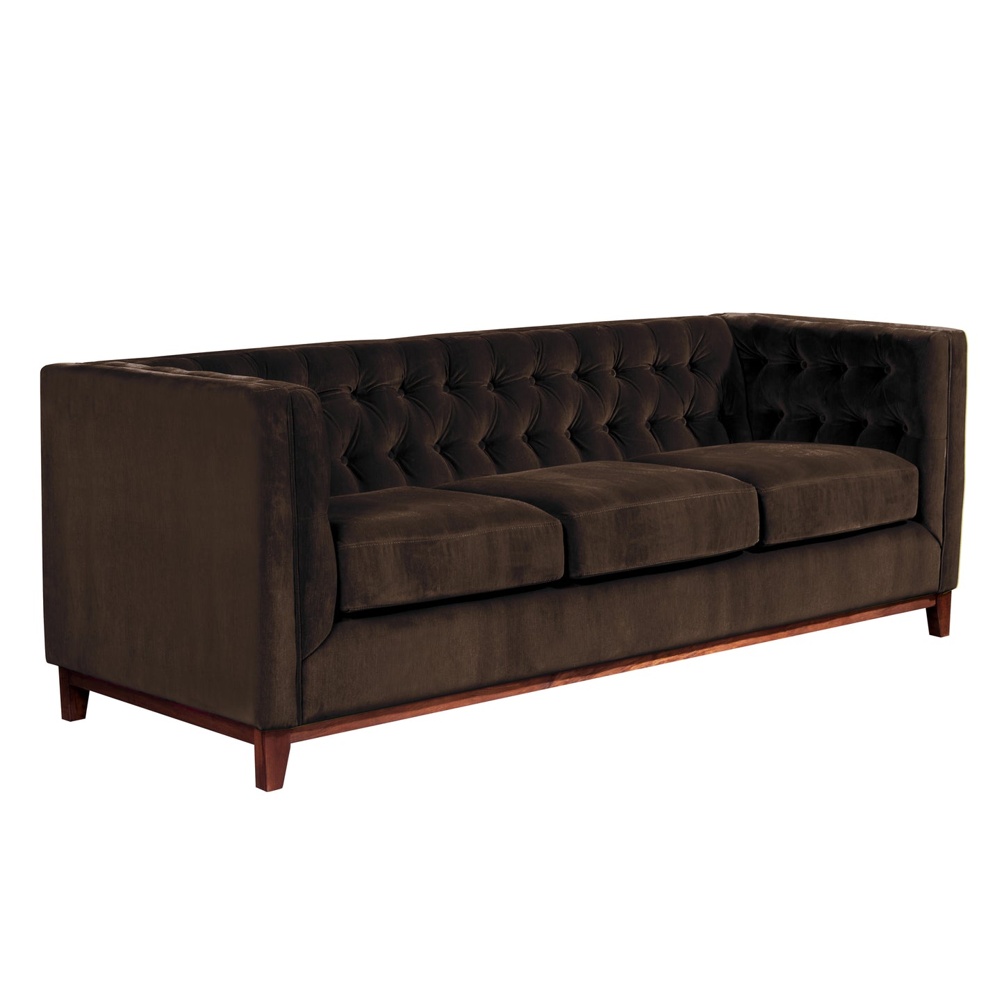 Sofá 3 Cuerpos Roma Velvet Chocolate Latam Home