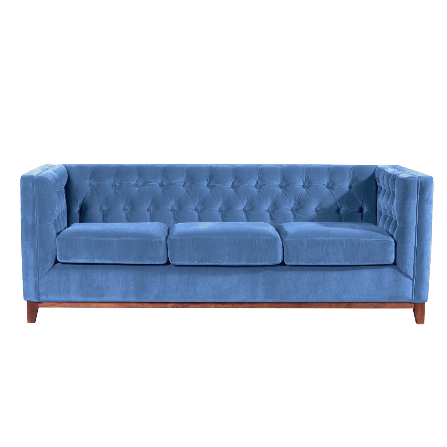 Sofá 3 Cuerpos Roma Velvet Azul Petroleo Latam Home