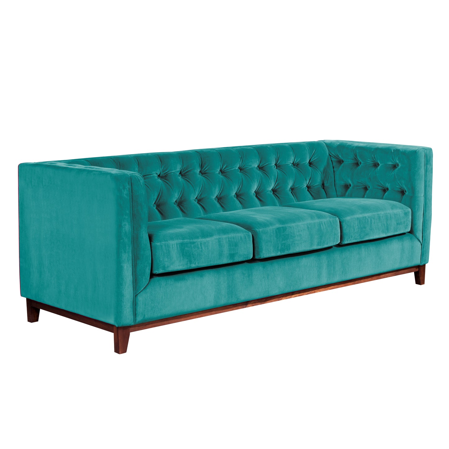 Sofá 3 Cuerpos Roma Velvet Turquesa Latam Home