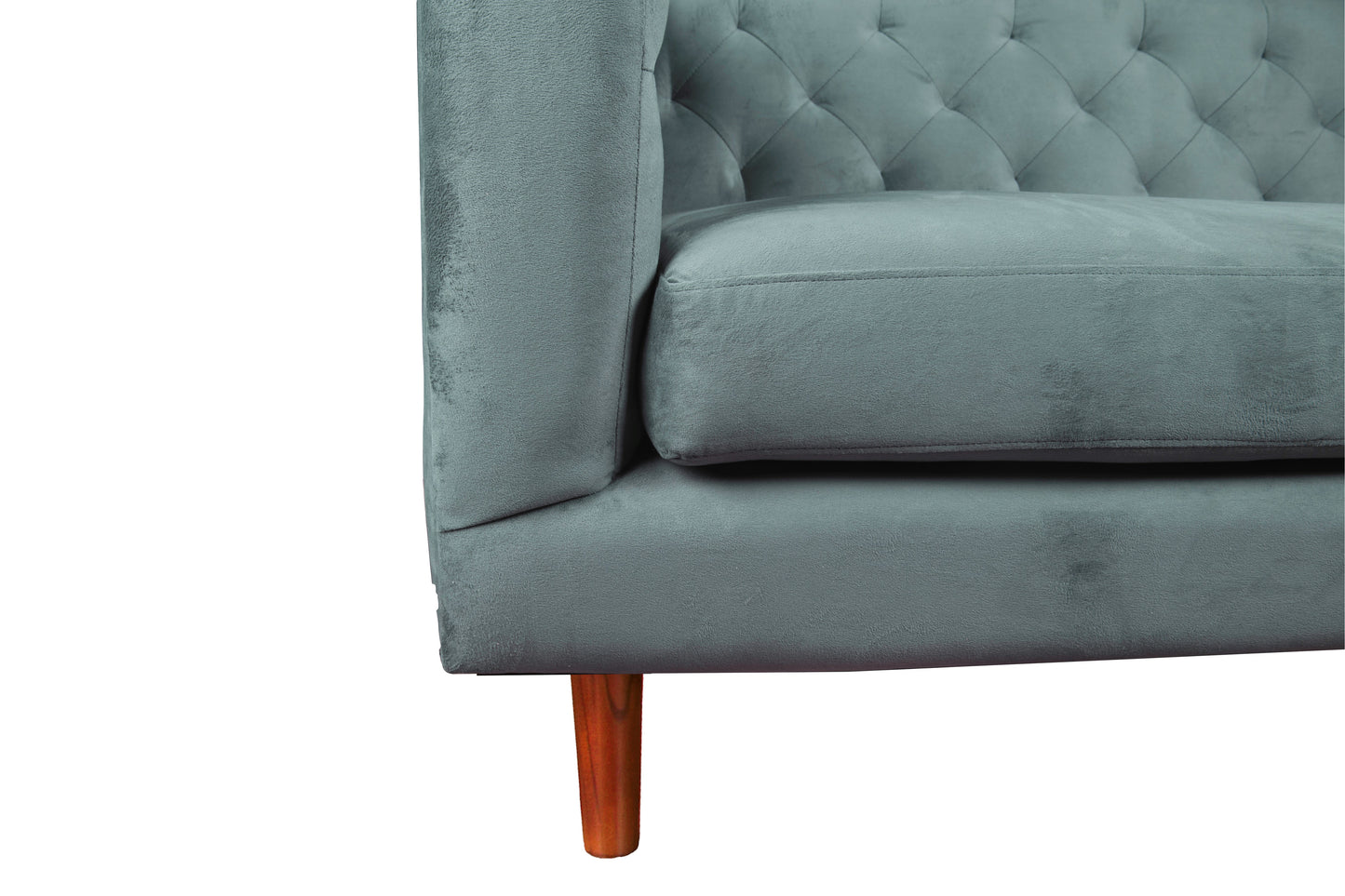 Sofá 3 Cuerpos Brescia Velvet Gris Latam Home