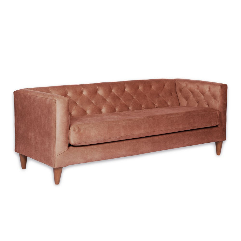 Sofá 3 Cuerpos Brescia Cuero 30% Café Claro Latam Home