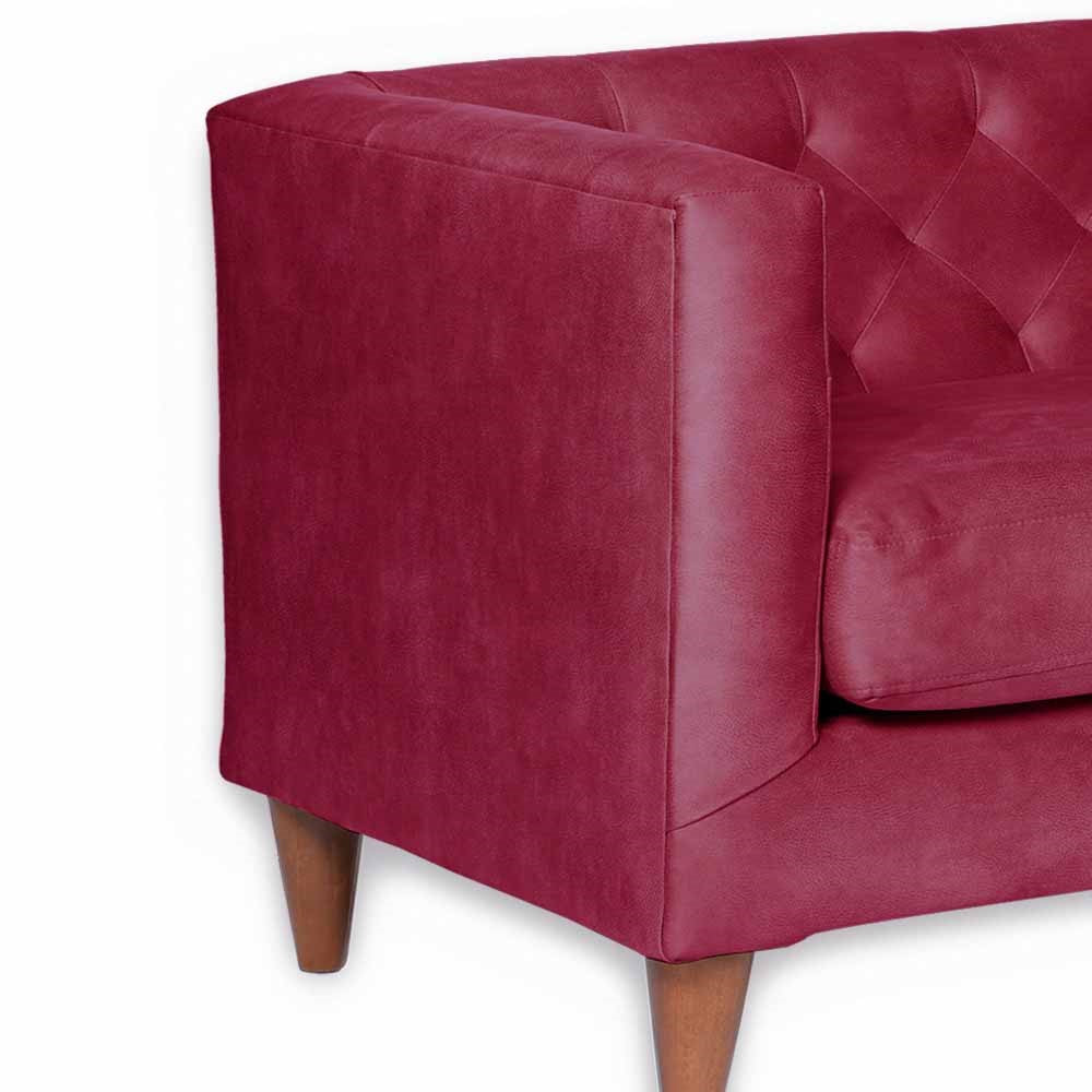 Sofá 3 Cuerpos Brescia Cuero 30% Rojo Latam Home