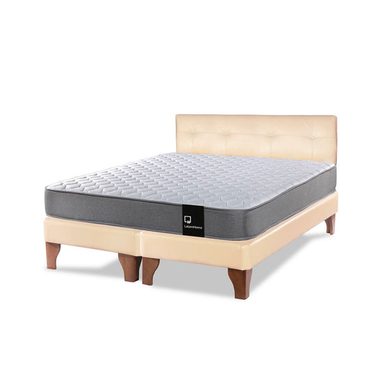 Cama Europea Zen Best 2 plazas + Respaldo PU Beige Latam Home