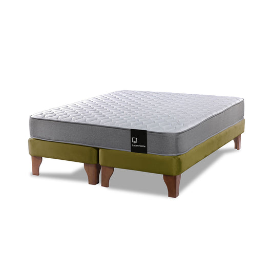 Cama Europea Zen Best 2 plazas Velvet Verde Latam Home