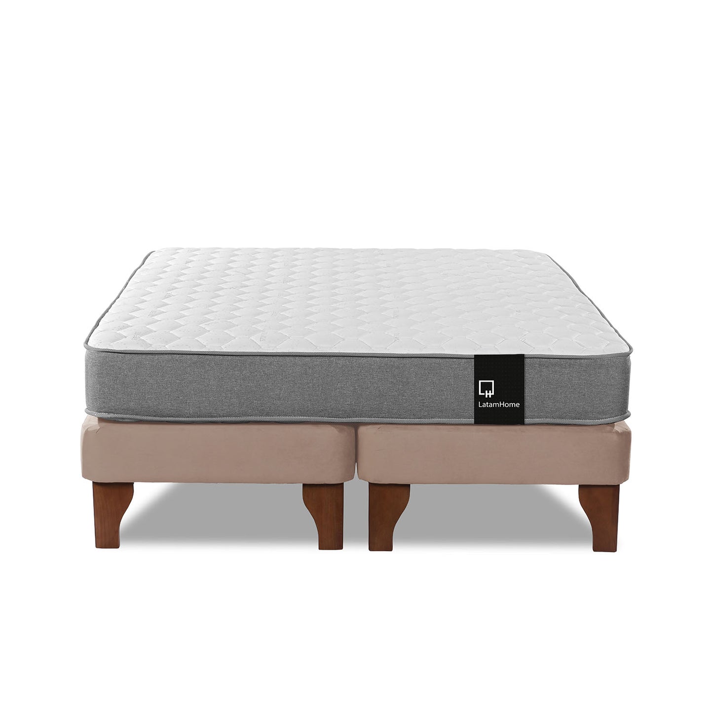 Cama Europea Zen Best 2 plazas Velvet Beige Latam Home