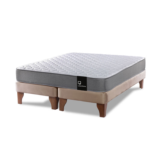 Cama Europea Zen Best 2 plazas Velvet Beige Latam Home