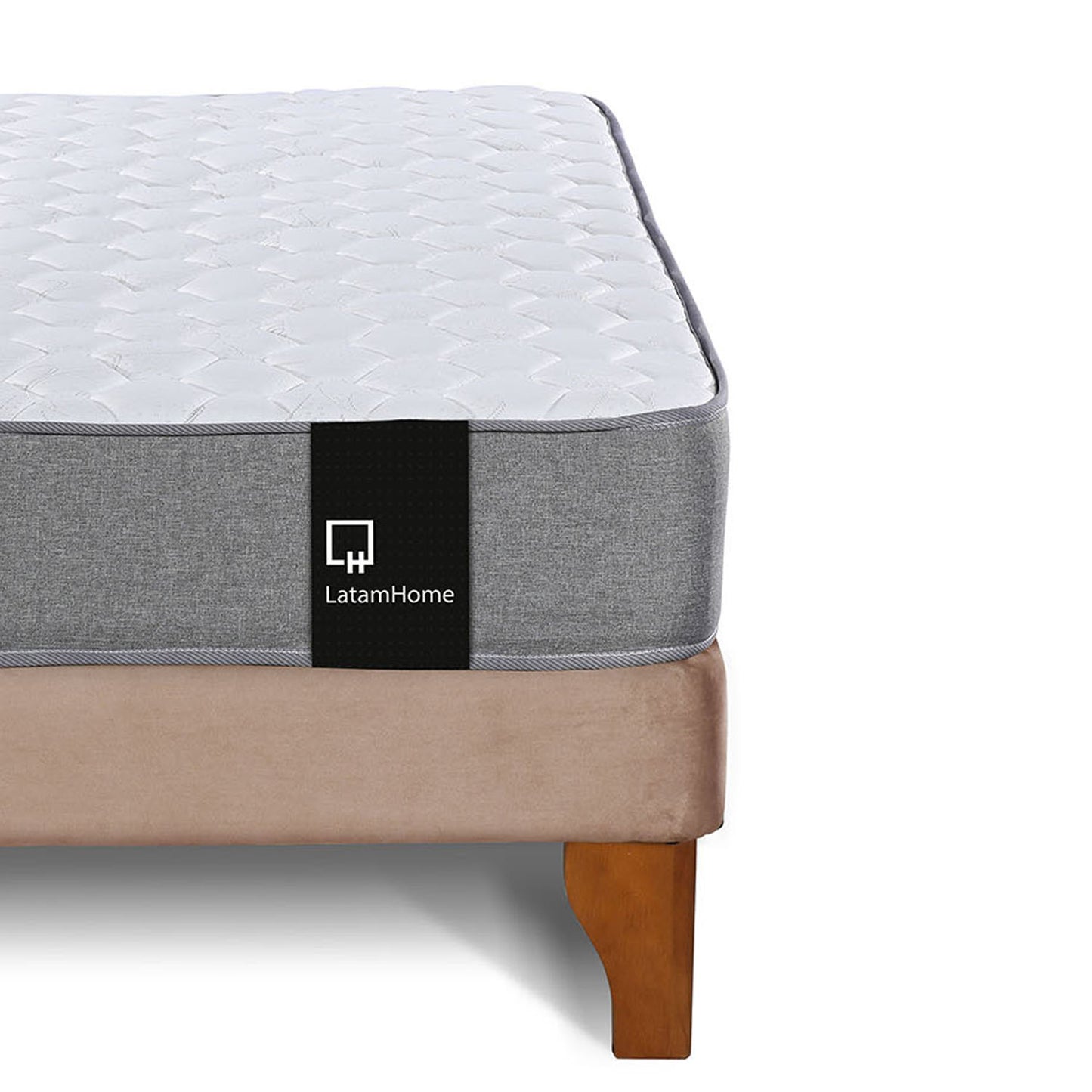 Cama Europea Zen Best 2 plazas Velvet Beige Latam Home