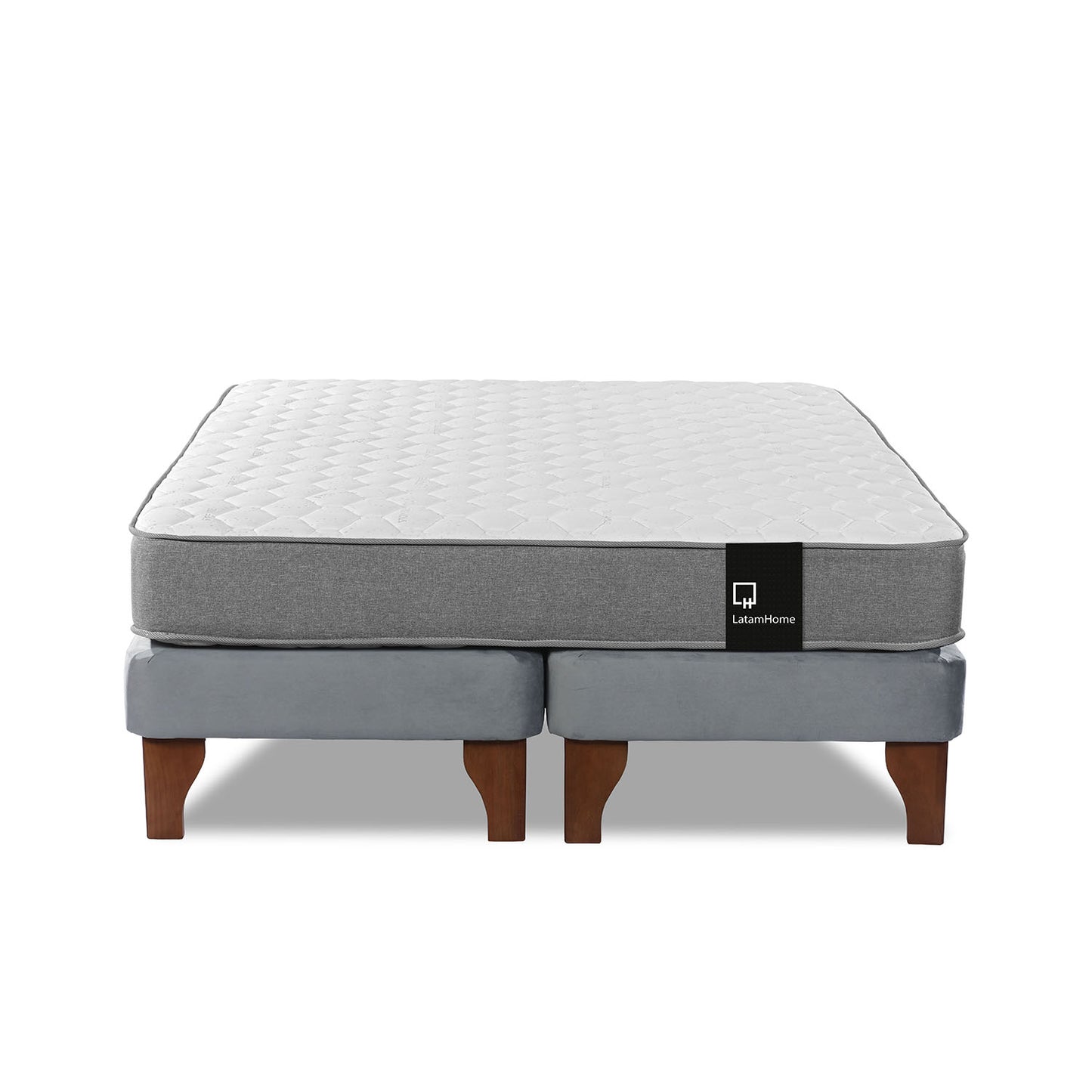 Cama Europea Zen Best 2 plazas Velvet Gris Latam Home