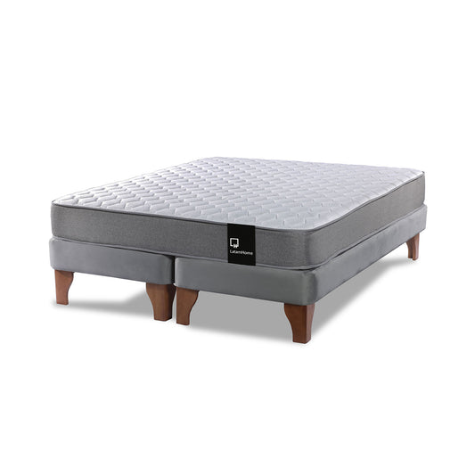 Cama Europea Zen Best 2 plazas Velvet Gris Latam Home