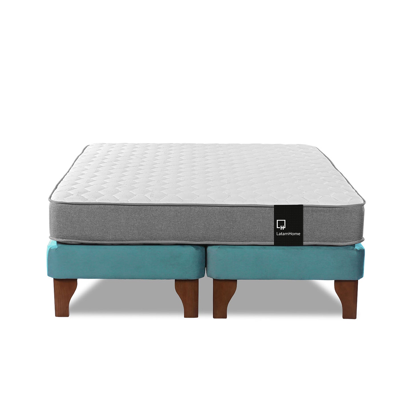 Cama Europea Zen Best 2 plazas Velvet Turquesa Latam Home