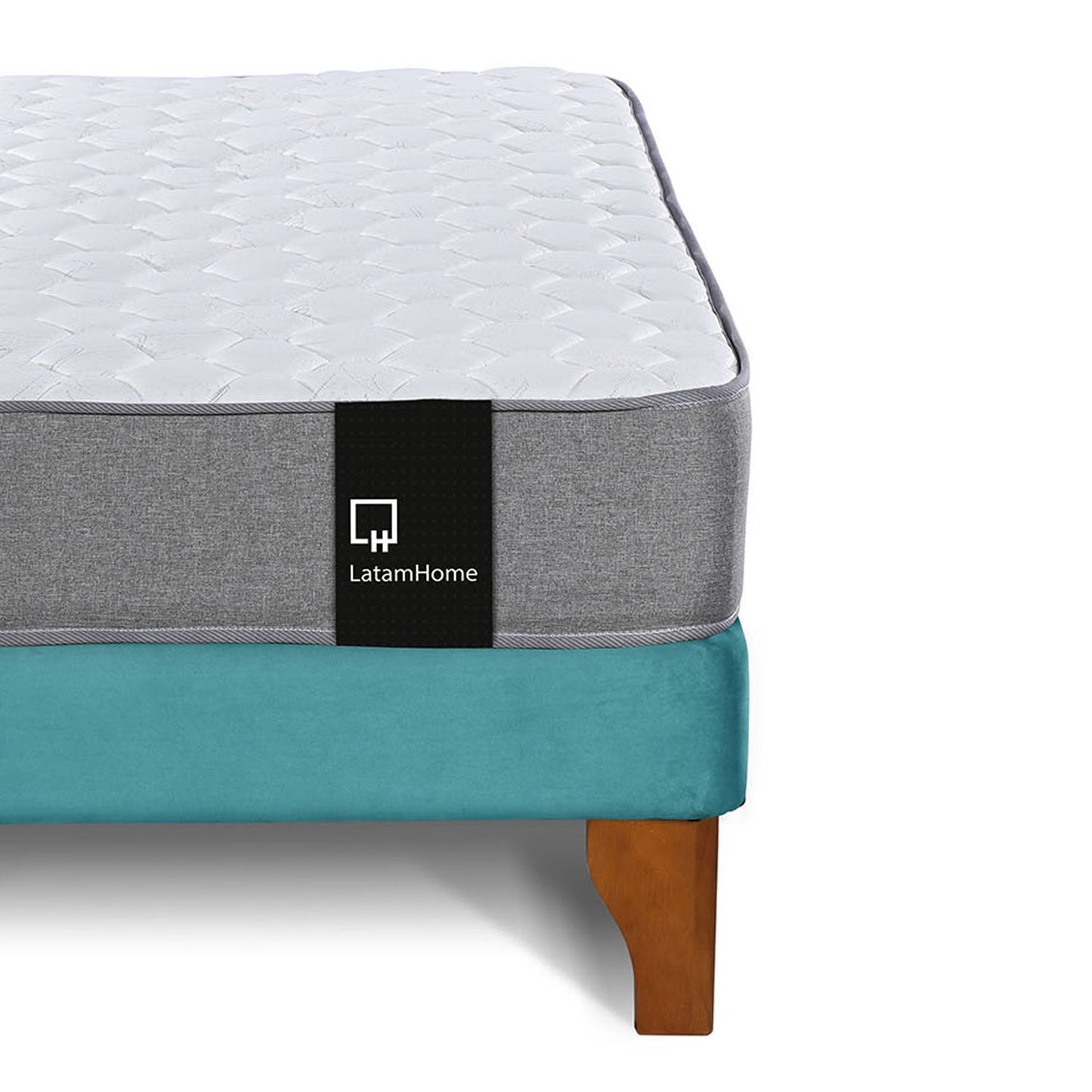Cama Europea Zen Best 2 plazas Velvet Turquesa Latam Home