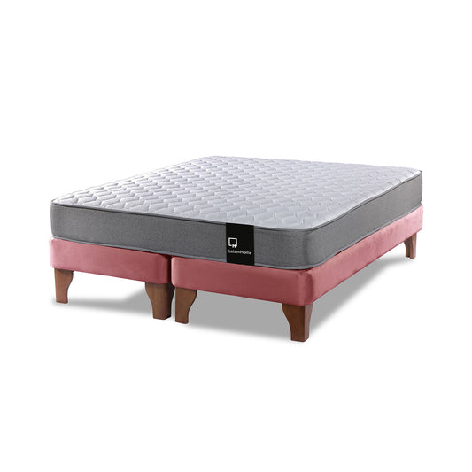 Cama Europea Zen Best 2 plazas Velvet Palo Rosa Latam Home