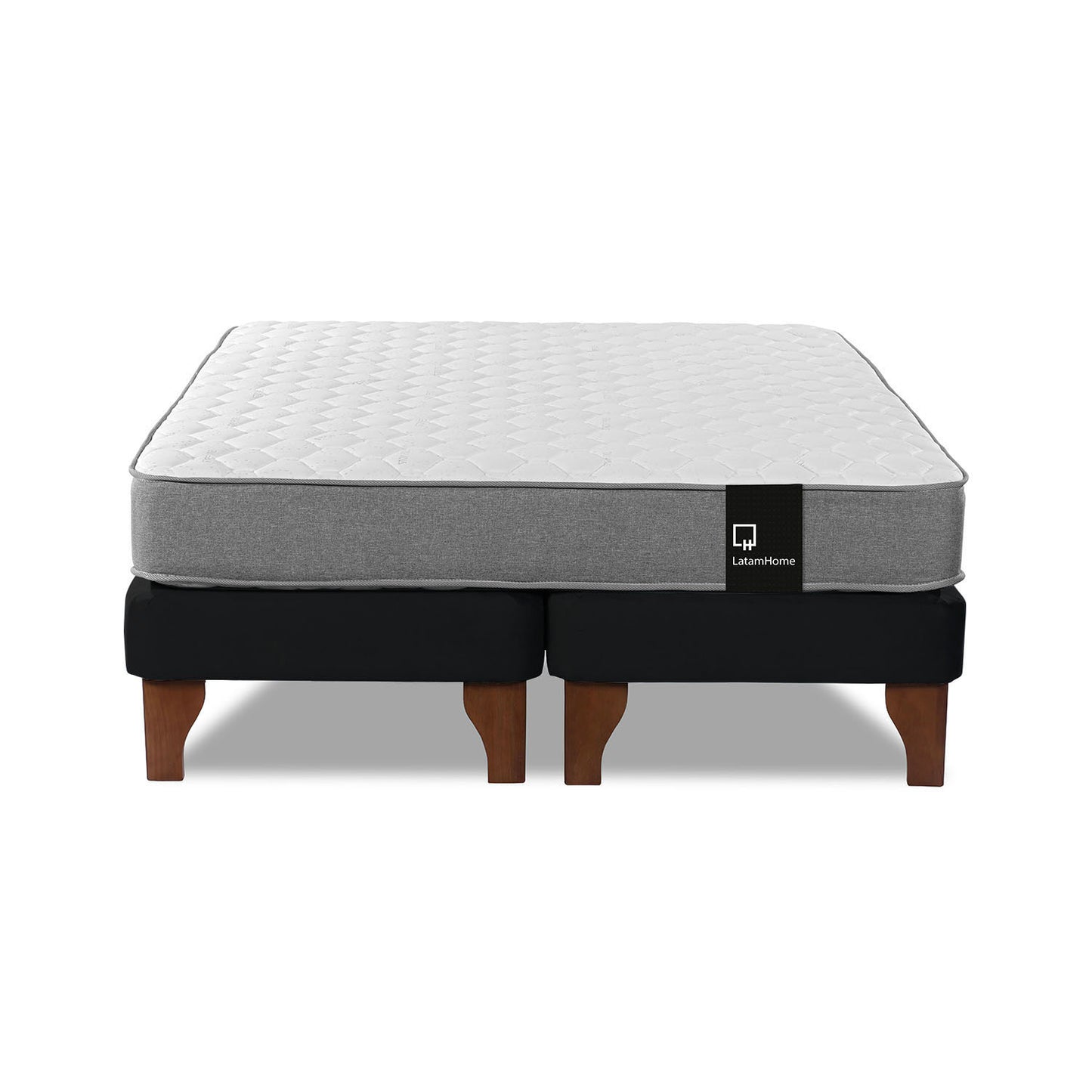 Cama Europea Zen Best 2 plazas Velvet Negro Latam Home