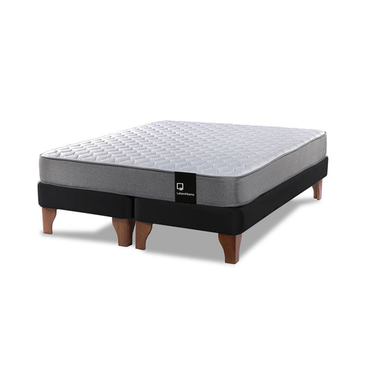 Cama Europea Zen Best 2 plazas Velvet Negro Latam Home