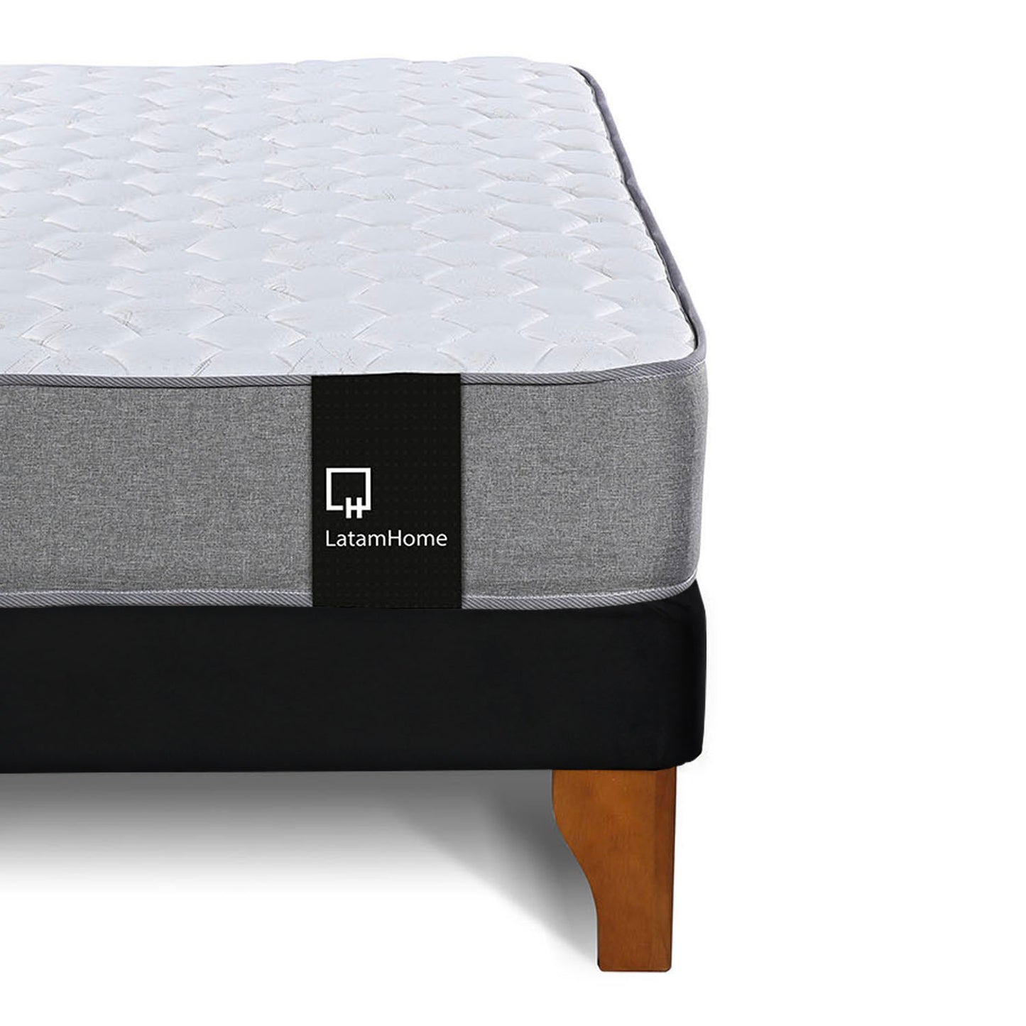Cama Europea Zen Best 2 plazas Velvet Negro Latam Home