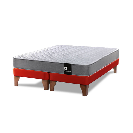 Cama Europea Zen Best 2 plazas PU Rojo Latam Home