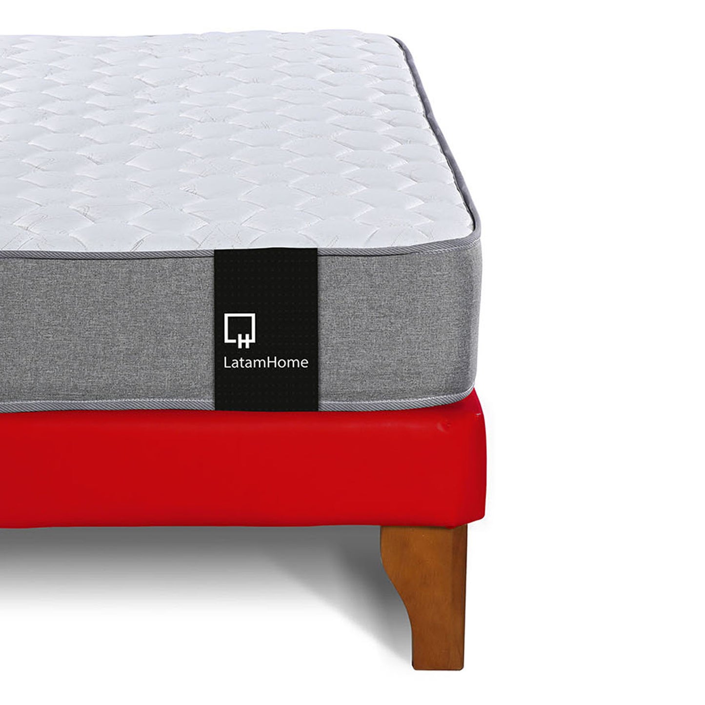 Cama Europea Zen Best 2 plazas PU Rojo Latam Home