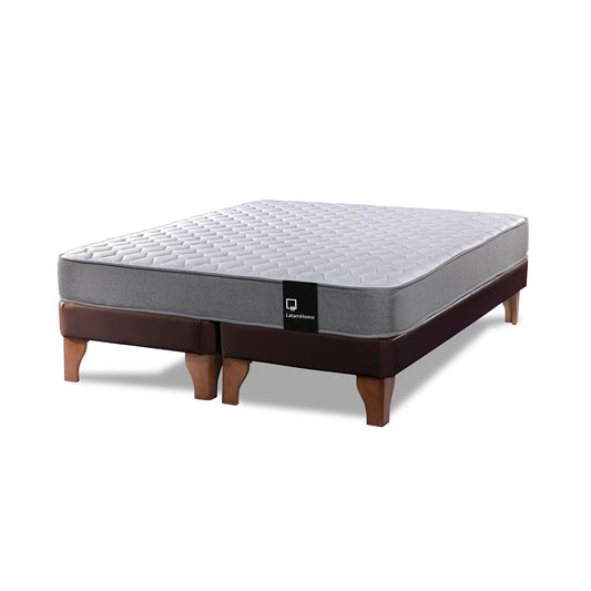 Cama Europea Zen Best 2 plazas PU Chocolate Latam Home