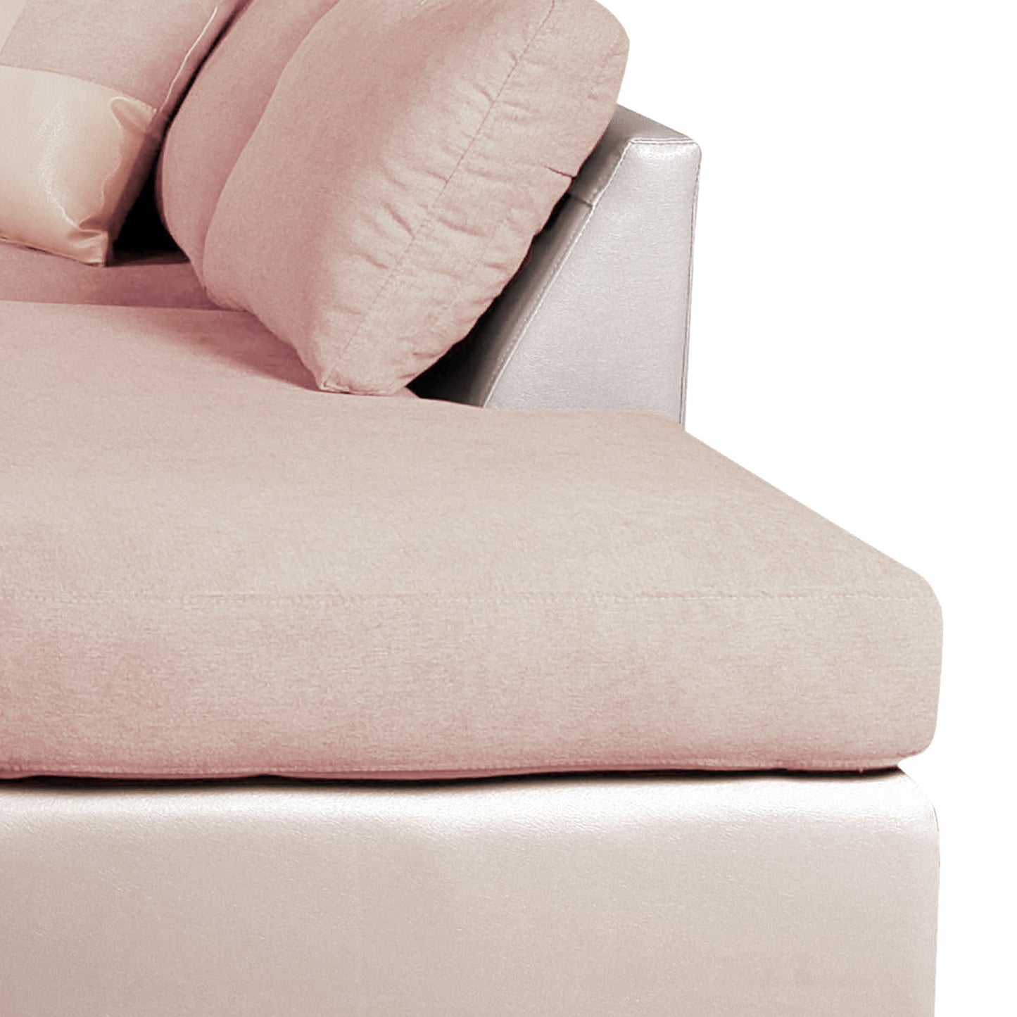 Sofá seccional Derecho Padua Velvet/PU Beige Latam Home