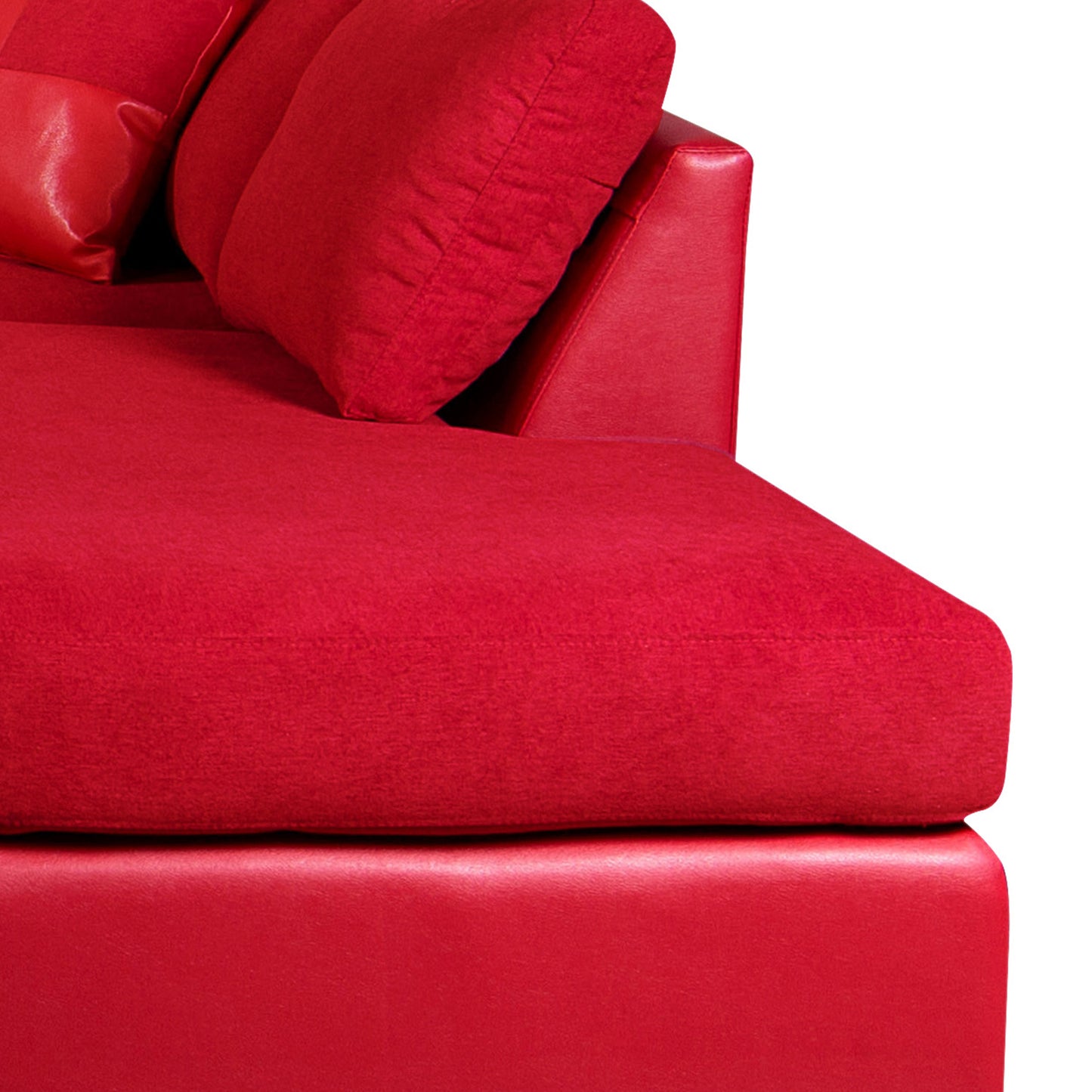 Sofá seccional Derecho Padua Velvet Burdeo /PU Rojo Latam Home