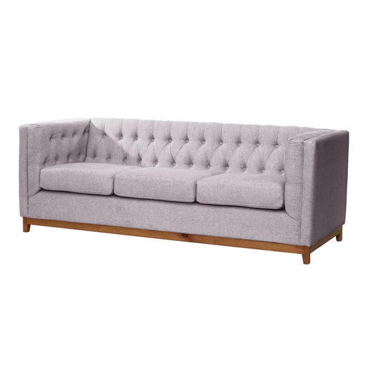 Sofá 3 Cuerpos Roma Lino Gris Claro Latam Home