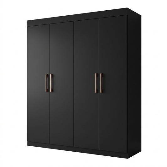 Clóset Paris 4 Puertas 2 Cajones Negro Di Poretti