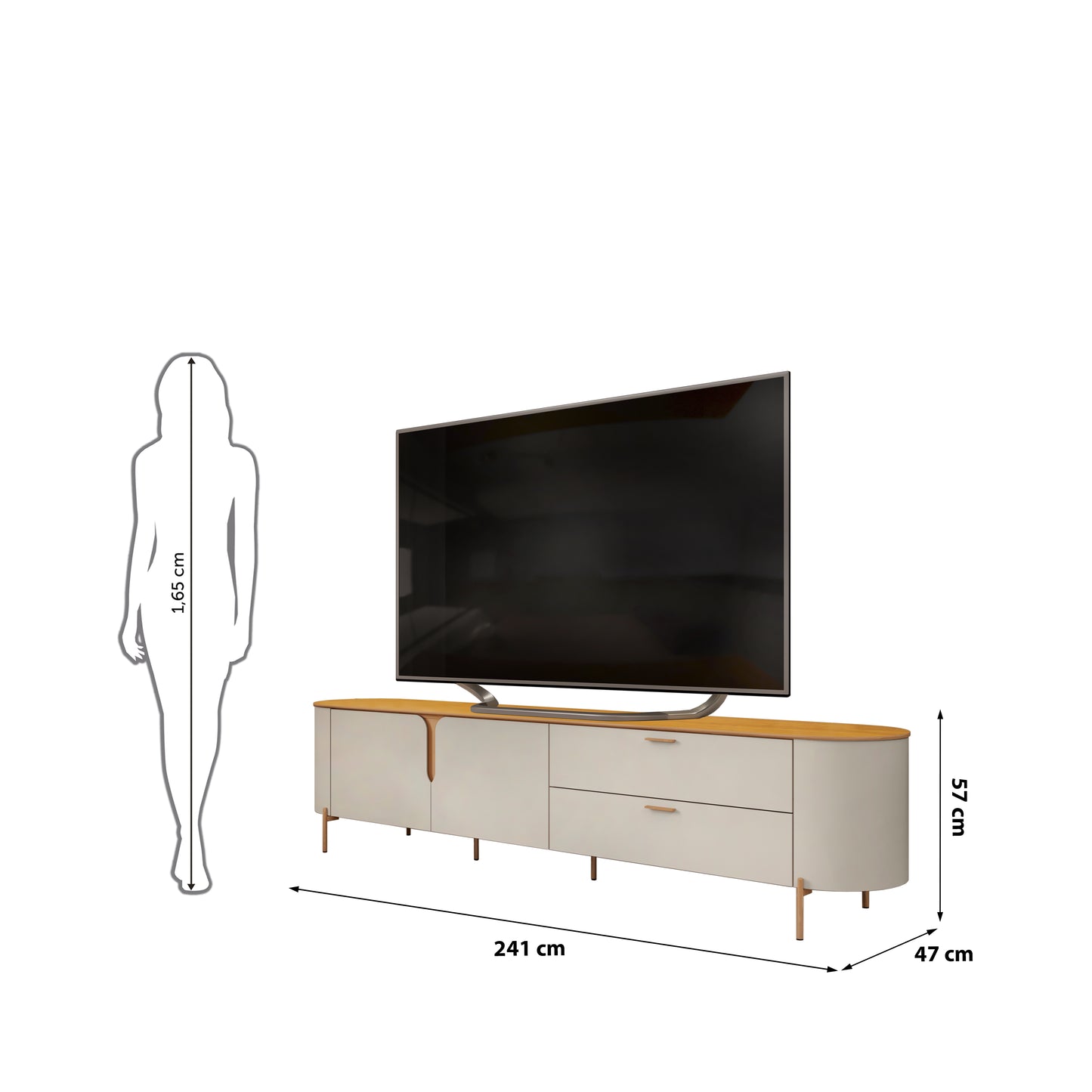 Rack Tv Celine 70" 2C 2P Café Di Poretti