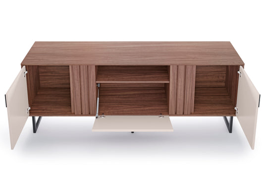 Rack Jurua 70" 3 Puertas Café Oscuro Di Poretti