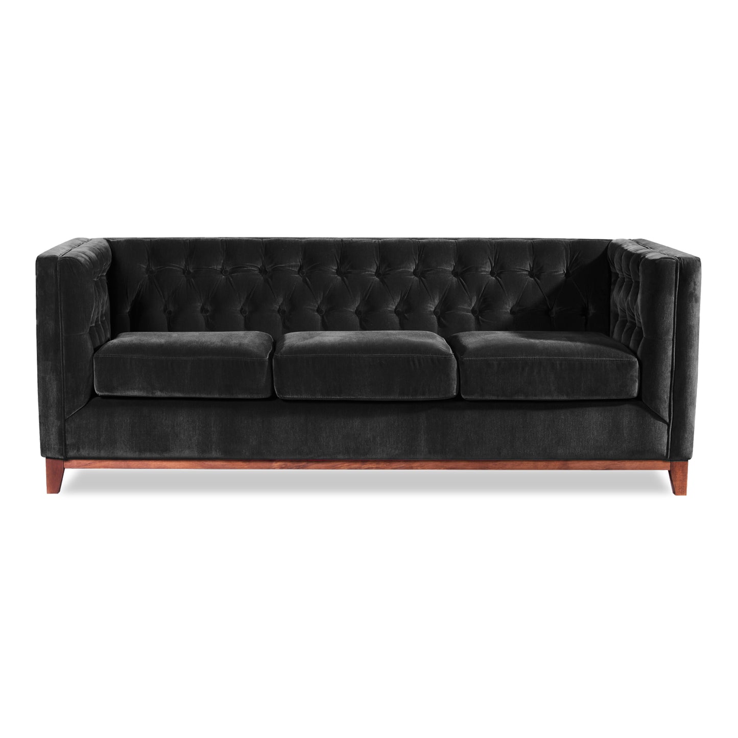 Sofá 3 Cuerpos Roma Velvet Negro Latam Home