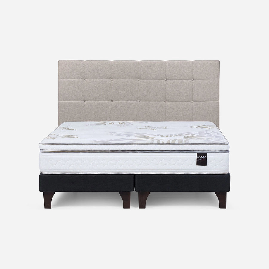 Cama Europea Art 4 King + Respaldo Issey