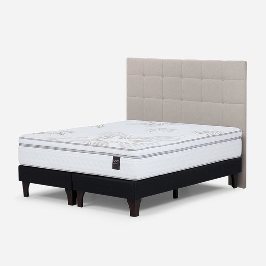 Cama Europea Art 4 King + Respaldo Issey