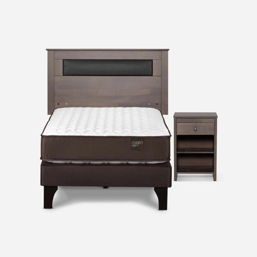 Cama Ergo-T New 1,5 Plazas + Muebles Ferrara Rosen