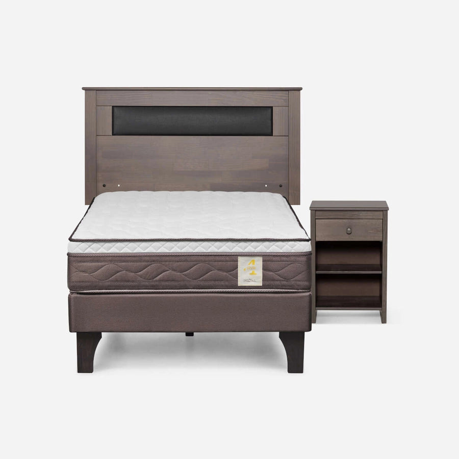 Cama New Style 4 Plus 1,5 Plazas + Muebles Ferrara Rosen
