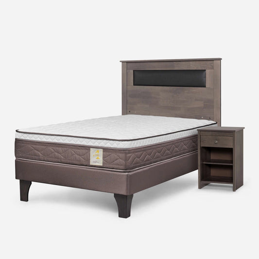 Cama New Style 4 Plus 1,5 Plazas + Muebles Ferrara Rosen