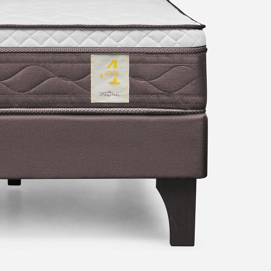 Cama New Style 4 Plus 2 Plazas + Respaldo Ivar y Velador Tabor Rosen