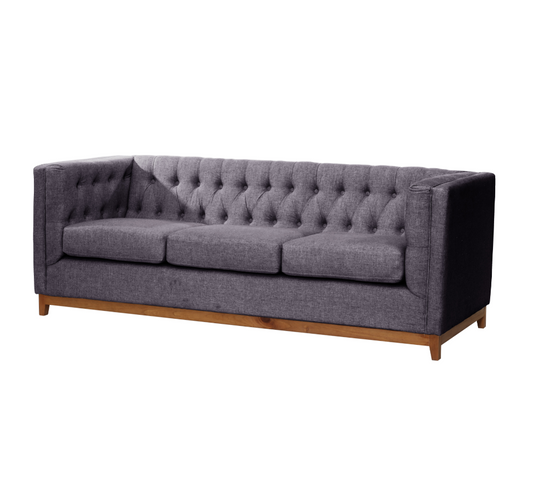 Sofá 3 Cuerpos Roma Lino Gris Oscuro Latam Home