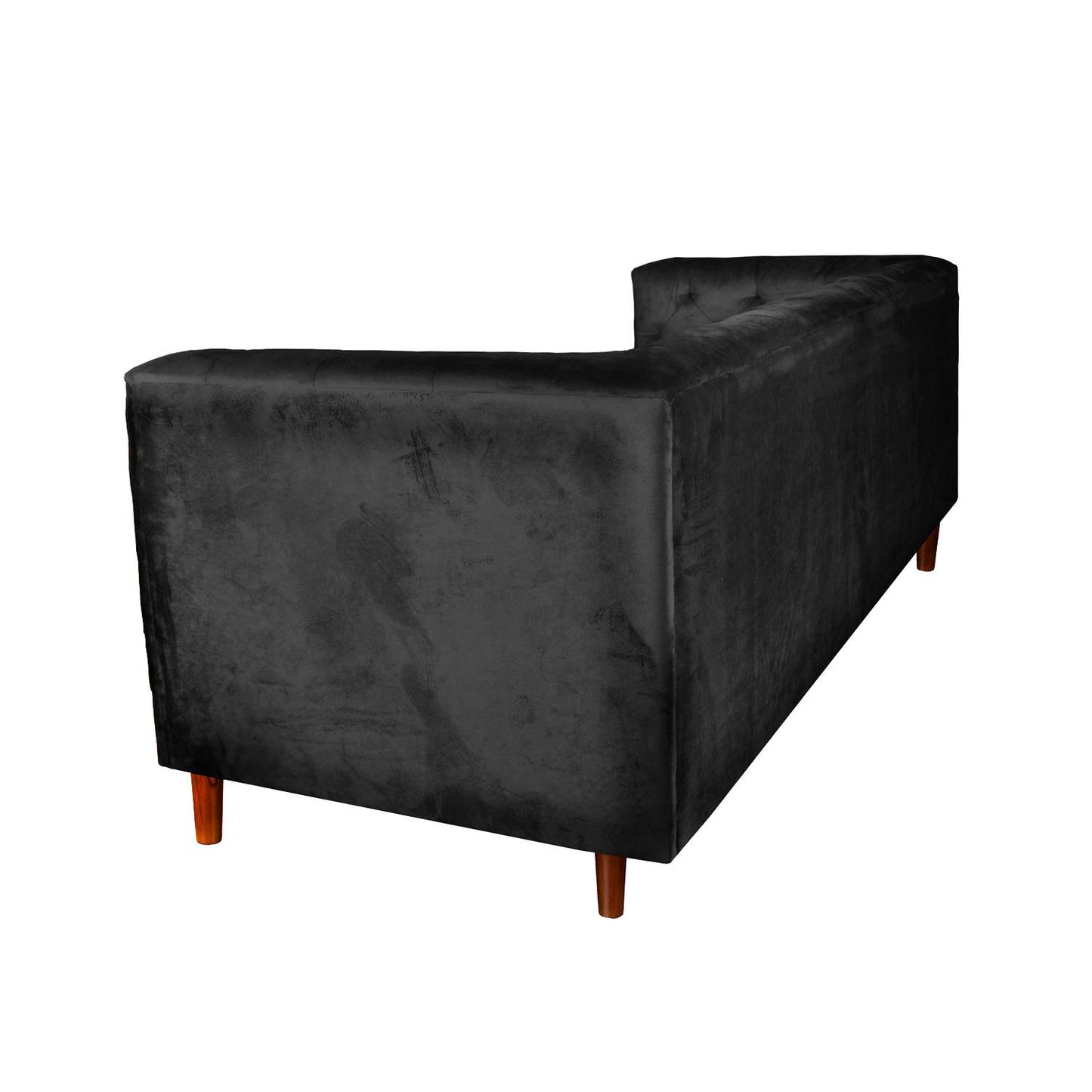 Sofá 3 Cuerpos Brescia Velvet Negro Latam Home