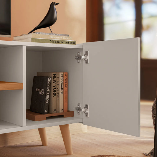 Rack Purus 65" Off White Matte/ Freijo Altavisión