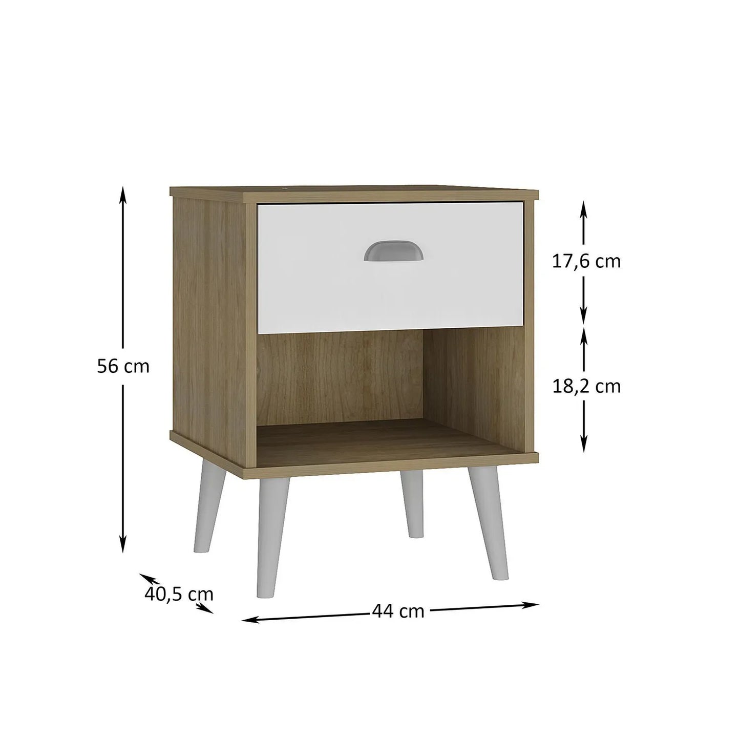 Velador CR-2006 1 Cajón Off white Altavisión