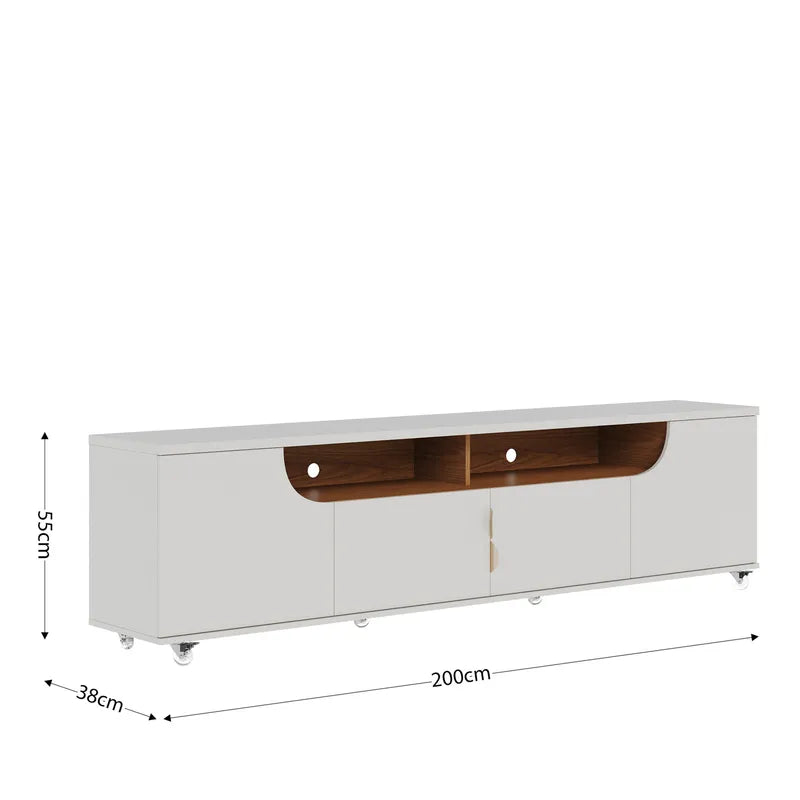 Rack Santorini 75" 4 Puertas Blanco Di Poretti