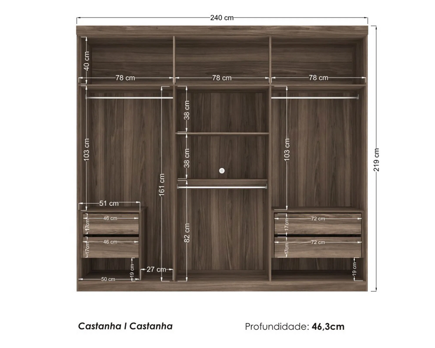 Clóset 6 Puertas 4 Cajones Imaginare Castaño Altavisión